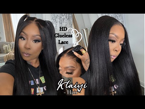 MUST-HAVE! The Most Natural Looking HD Lace Yaki Straight Glueless Wig For Beginners | Klaiyi Hair