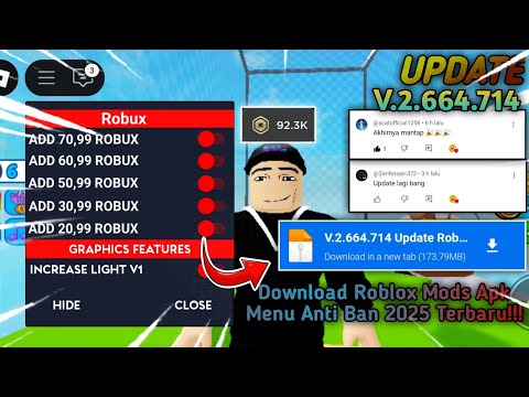 Tutorial Cara Pasang Roblox Mods menu Apk Unlimited Robux Versi 2.664.714 Terbaru