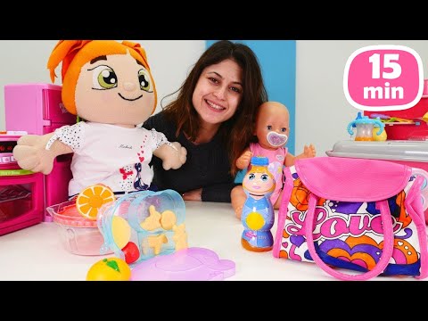 Ayşe ve Lili ile mama yapalım, beslenme çantası hazırlayalım, iyileşelim! Kız oyunları.