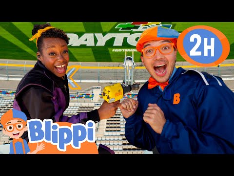 Blippi and Meekah at the Race Track! | Blippi Painting for Kids  | Moonbug Kids - Art for Kids 🖌️