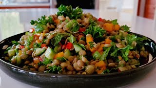 Easy Salad Recipe for Dinner! | Mediterranean Lentil Salad Recipe!