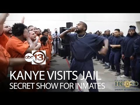 Kanye West performs for inmates inside Houston jail