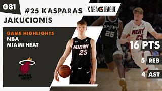Lithuanian KASPARAS JAKUCIONIS 16 PTS / 5 REB / 4 AST Miami Heat game highlights