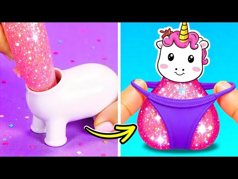 ¡Juguetes antiestrés de unicornio loco! 🦄🌟 Snacks deliciosos y manualidades mágicas