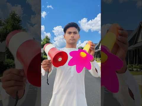 Horn toy and size Megaphone unboxing and testing 🔥#shorts