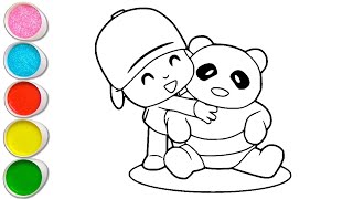 Cute Pocoyo Drawing for kids, Painting & Coloring for kids, Toddlers | Let's Draw Toddlers