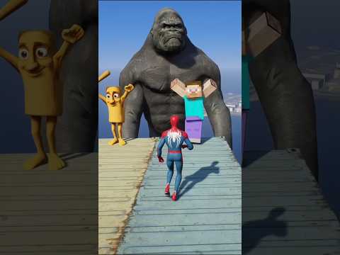 GTA 5 Epic Water Ragdolls | Spider-Man Jumps / Fails SpiderMan vs Minions & Hulk #shortsfeed