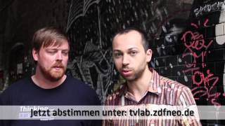 Folke Renken und Tom Lass Votingaufruf für "Alibi Agentur" (Bei ZDFneo)