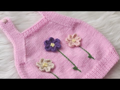 KOLAY SÜVETER MODELİ , ÇİÇEKLİ BEBEK SÜVETERİ