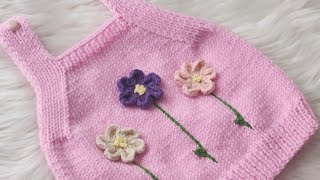 KOLAY SÜVETER MODELİ , ÇİÇEKLİ BEBEK SÜVETERİ