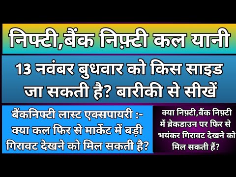 क्या कल भी निफ़्टी,बैंकनिफ्टी में भयंकर गिरावट जारी रहेगी?Nifty & BankNifty Prediction for Wednesday