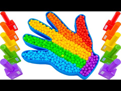 Satisfying Video | How To Make Rainbow Hand From Mixing Beads & Nail Polish ASMR | Yo Yo Candy