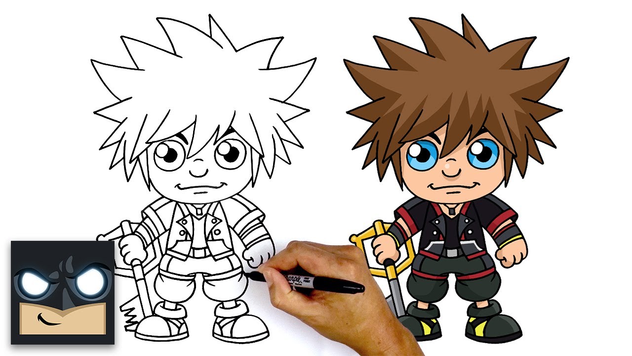 How To Draw Sora --- Kingdom Hearts