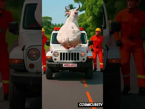 white calf falls into a deep manhole saved by mother cow #humanity #cow #animals #pets #cartoon