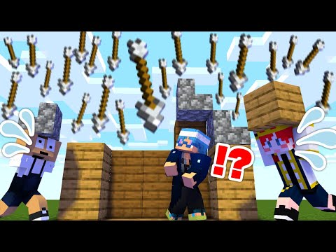 矢の雨が降ってくる世界で家を作れ!!【マインクラフト】