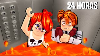 24 HORAS NO ELEVADOR DO ROBLOX!
