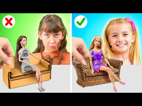 Makeover Kamar Boneka Gadis Kaya VS Gadis Miskin - Tips Pengasuhan Anak yang Fantastis oleh 123 GO!