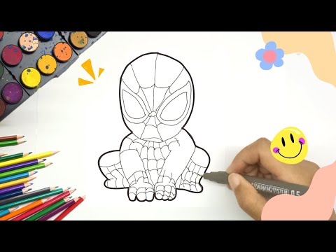 Menggambar Spiderman Lucu Mudah Untuk Anak