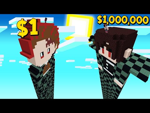 ถ้าเกิด!? บ้านทันจิโร่คนจน $1 เหรียญ VS บ้านทันจิโร่คนรวย $1,000,000 เหรียญ - Minecraft พากย์ไทย