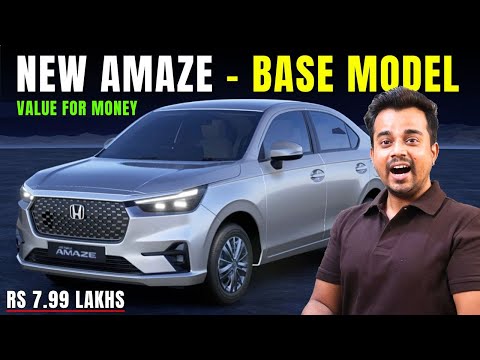 2025 Honda Amaze BASE MODEL ✅ Honda Amaze 2025 V Model at Rs 7.99 Lakhs Walkaround Review