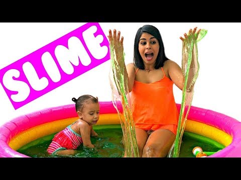 100 LITROS DE SLIME | PISCINA 🏊 DE SLIME GIGANTE 💦 CHALLENGE