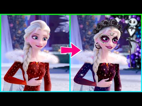 Frozen: 🎃 Elsa at the Halloween party - Disney Princesses Transformation - Cartoon Art