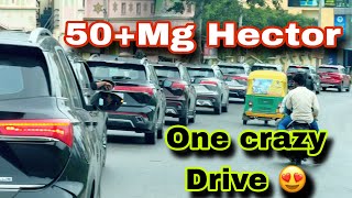 50+ MG Hector Car😱 Line Up Crazy Drive To Big Banyan Vinyard 😍 #mghectorplus #mghectorfacelift