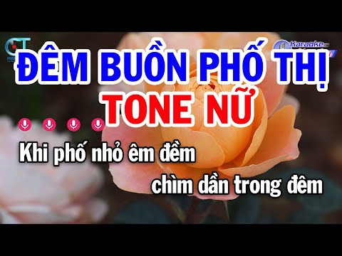 Karaoke Đêm Buồn Phố Thị Tone Nữ ( Am ) Nhạc Sống Mới | Karaoke Đồng Sen