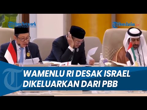 FULL BERBAHASA ARAB! Wamenlu RI Teriak Gaza, Sebut Netanyahu Kejam hingga Desak PBB Depak Israel