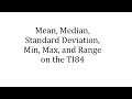 TI-84 Calculator Statistics Concepts