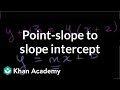 Converting Point Slope to Slope Intercept Form