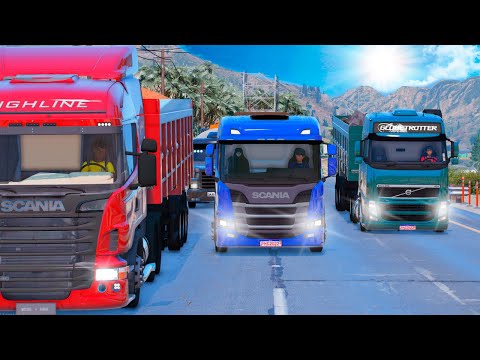 GTA 5 VIDA DE CAMIONEIRO: BOTANDO PRESSÃO COM MEUS AMIGOS DE CAMINHÃO NA BR 158