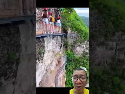 trải nghiệm đi trên vách núi #travel #nature
