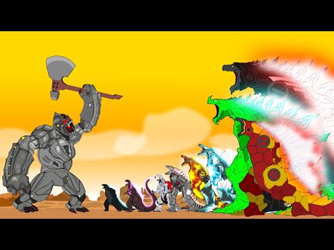 MECHA KONG vs TEAM GODZILLA'S ATOMIC BREATH (Temperature): Power Levels / ANIMATION [2025]