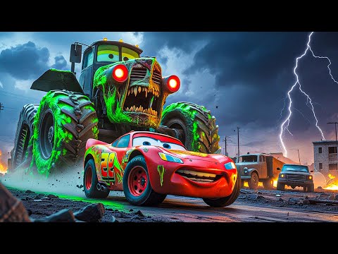 Big & Small vs Epic Escape: McQueen and Cannon Mater VS ZOMBIE TRACTOR UNIT Eater Car in BeamNGDrive