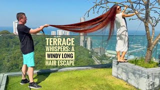 Terrace Whispers: A Windy Long Hair Escape (SELLFY & PATREON PREVIEW) #hair #longhair
