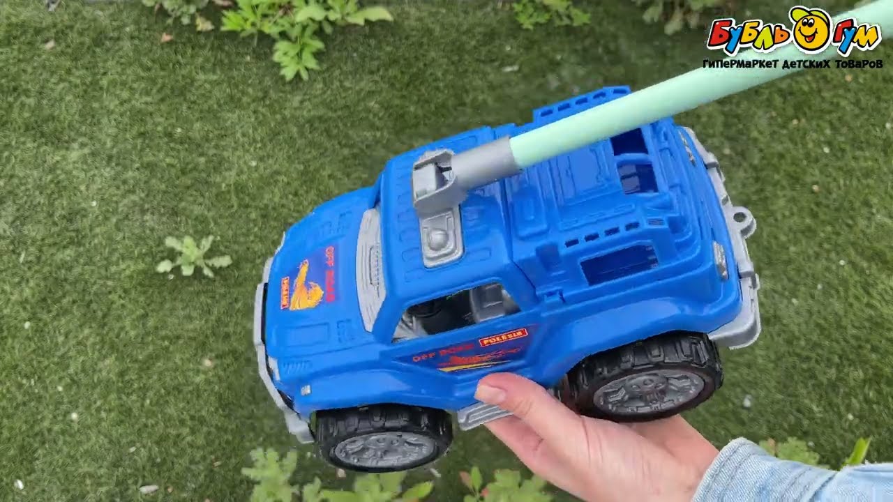 Каталка-автомобиль Легионер с ручкой синий - видео