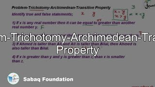 Problem-Trichotomy-Archimedean-Transitive Property
