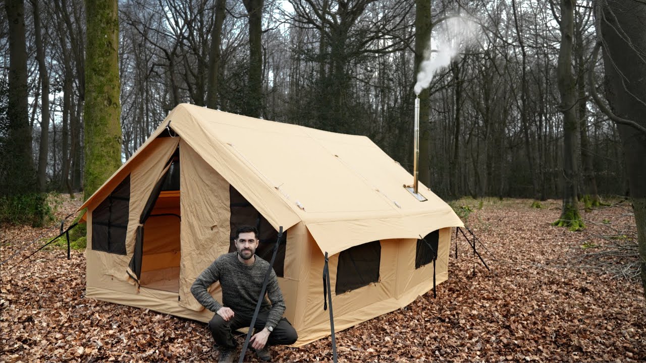 Inflatable 'House' with Woodstove: Overnight in Largest Tent I own