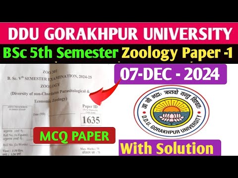 DDU GORAKHPUR Bsc 5th Semester Zoology 1st Paper//DDU Bsc 5th sem Zoology Paper 2023 with Solution