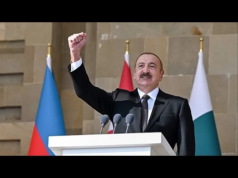 YouTube video thumbnail: Azerbaijan's President Says World Order Transitioning From Rule of law to 'Rule of Strength'