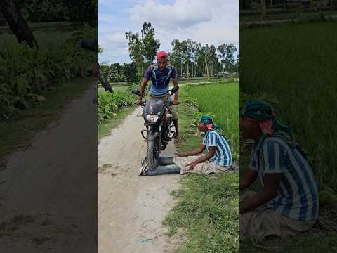 The motorbike went on two wheels.