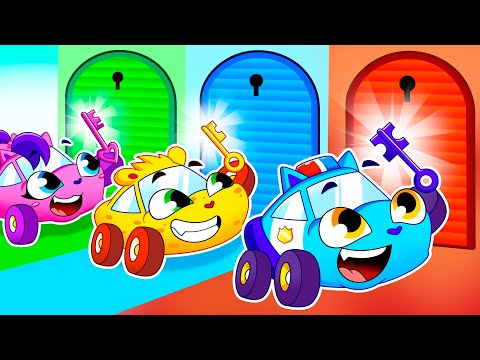 Let's Find The Key To The Colorful Garage 🗝️🌈 | Songs for Kids | Baby Cars