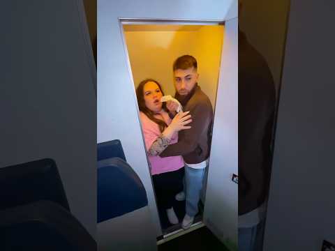 Who is locked inside the airplane's washroom? #shortsvideo