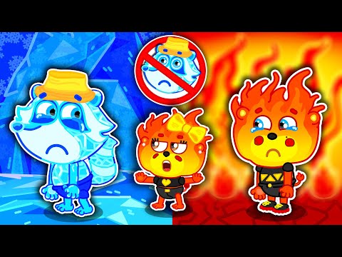 Pequeño Leon | Mapache de hielo y león de lava | Dibujos animados | Video Para Niños