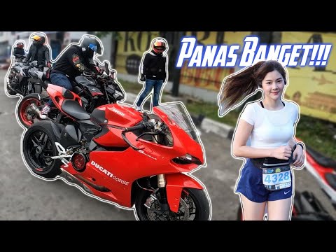 Salfok Cewe Jogging!! Gakuat Bawa Ducati SunMoRi | Panigale 1199