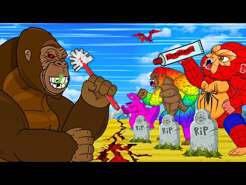 Rescue Tooth KONG From GODZILLA & Shin Godzilla: Returning from the Dead SECRET - FUNNY CARTOON