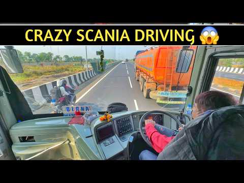 EXTREMELY AGGRESSIVE & HIGHSPEED SCANIA BUS DRIVING😱 at NH 19 From Kolkata To Asansol