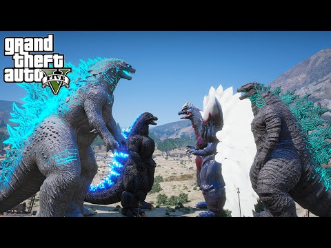 Godzilla, Heisei Godzilla vs The Legendary Godzilla, Spacegodzilla - The Rematch Battle (GTA V Mods)