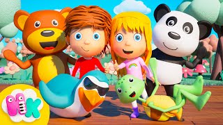 Pula aqui, Pula ali 🕺🐼 Dança para crianças | Música Infantil para dançar | HeyKids em Português